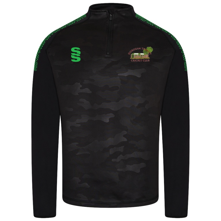 Camo 1/4 Zip Performance Top : Black